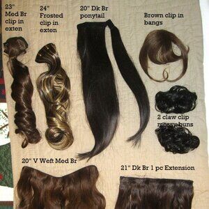 Special BUNDLE  8 HAIR EXTENSIONS Buns, ponytail, extensions, more NWT